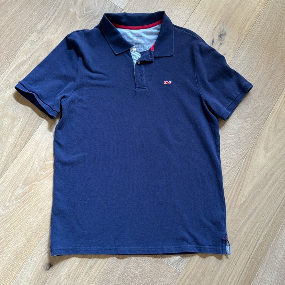 Vineyard Vines Classic Fit Polo Shirt medium blue‎ Short Sleeve Casual Men's